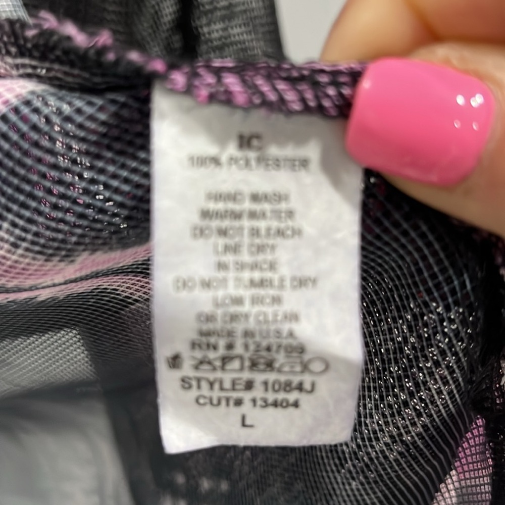 IC by Connie K Chic Sheer Black and Pink Open Front Cardigan Size Large - Picture 4 of 4